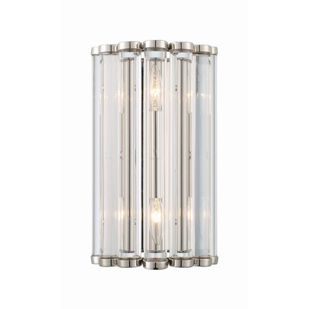 Crystorama Libby Langdon For  Elliot 2 Light Polished Nickel Wall Mount ELL-B3002-PN